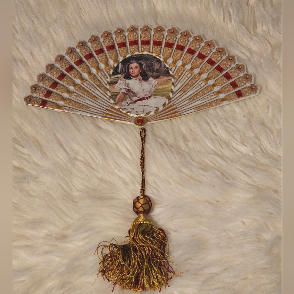 Gone with the Wind Collector Fan Plate with Tassel 4th Issue Bradford Exchange